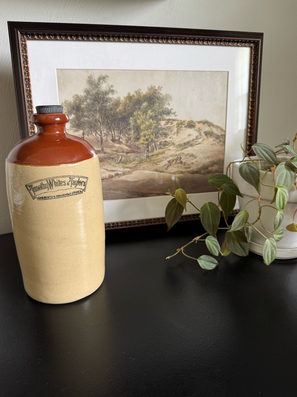 Vintage Timothy Whites & Taylors stoneware hot water bottle